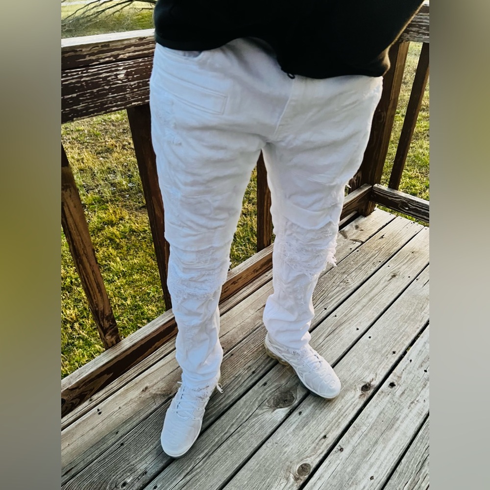 •Complete Destruction• White Distressed Jeans by Grind House